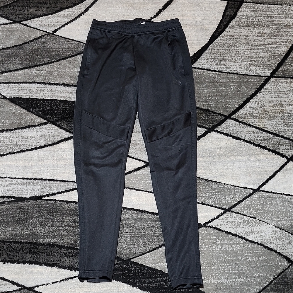 ADIDAS BLACK ON BLACK 3-STRIPES CLIMACOOL ZIP 2018 MID-RISE TRAINING PANTS